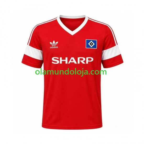 Camisola Hamburger SV 1988 Retro Homem Equipamento Segundo Manga Curta